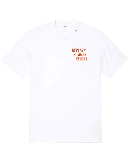 Replay White Sicilia Lemon Vintage T-Shirt for men