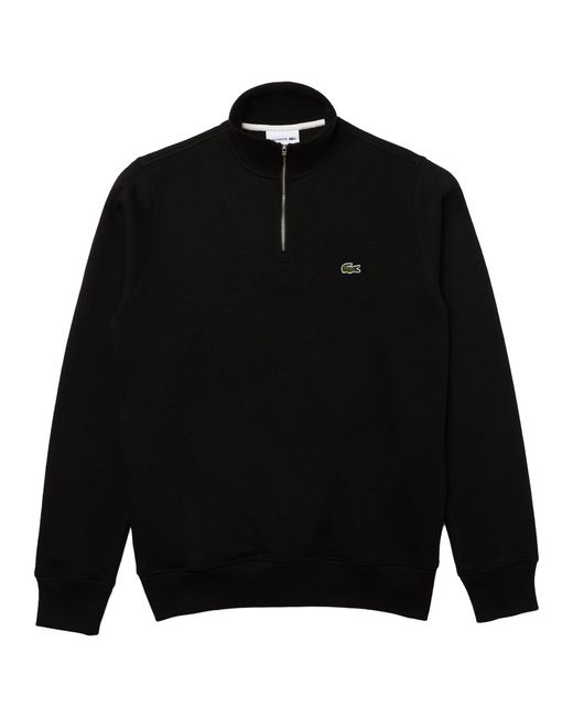 Lacoste Black Sh1927 Quarter Zip Sweatshirt for men