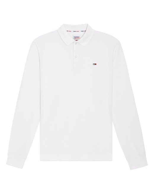 Tommy Hilfiger Denim Tommy Jeans Long Sleeve Classics Polo in White for Men  - Save 34% | Lyst