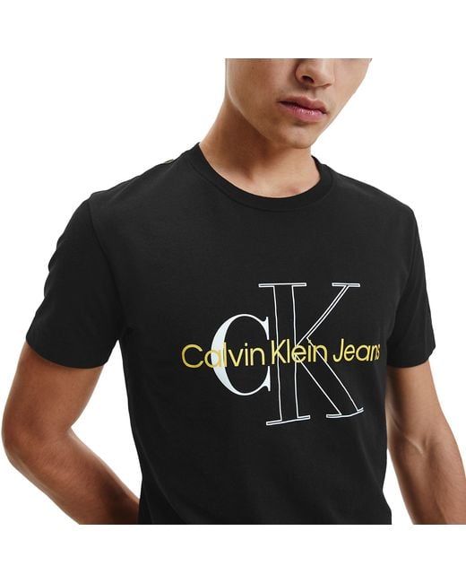 Calvin Klein Jeans Monogram Logo T Shirt Brown