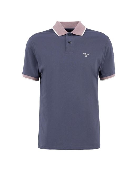 Barbour Blue Cornsay Pique Collar Polo Shirt for men