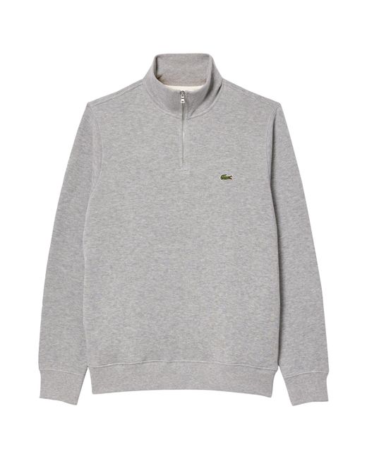 Lacoste Gray Sh1927 Quarter Zip Sweatshirt for men