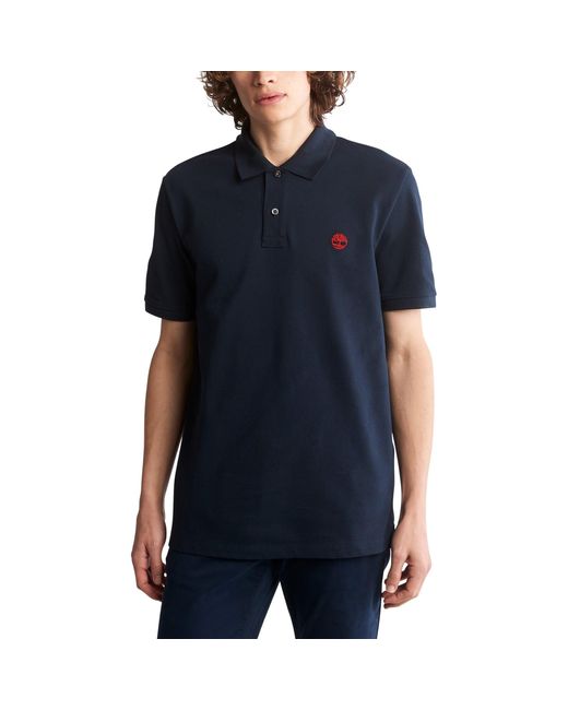 Timberland Polo - LS Millers River Pique Polo Slim (Bleu