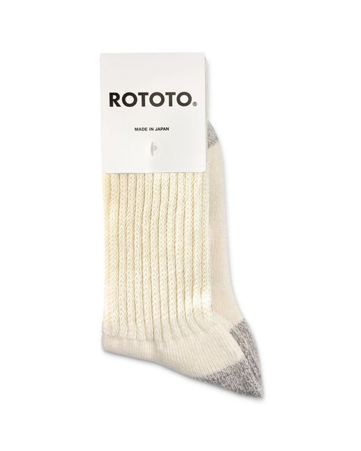 Men's White Coarse Ribbed Old School Crew Socks