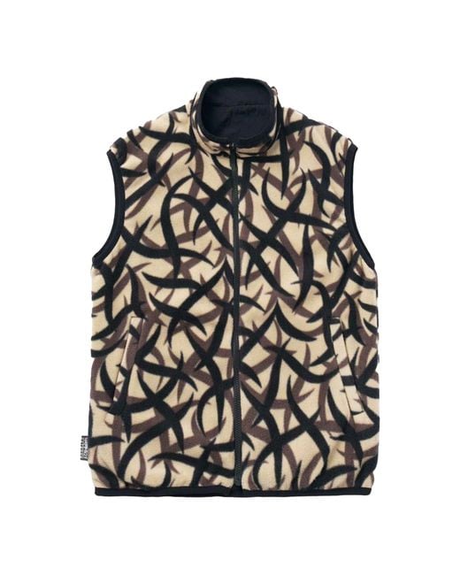 Gramicci Black Reversible Fleece Vest for men