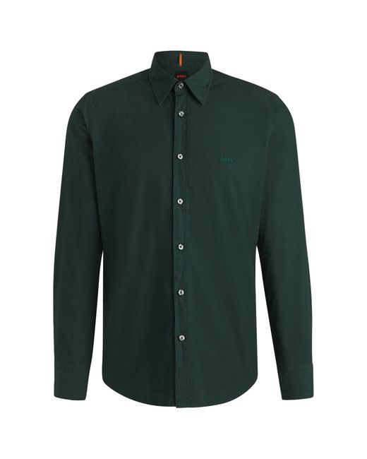 Men's Green Relegant 6 M Washed Poplin Shirt