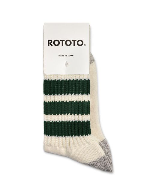 Men's Green Coarse Ribbed Old School Crew Socks