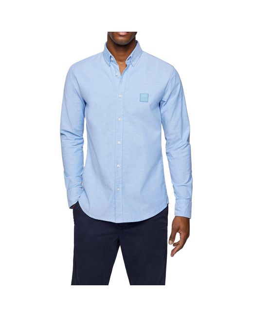 BOSS by HUGO BOSS Mabsoot 2 Oxford Slim Fit Shirt in Blue for Men | Lyst