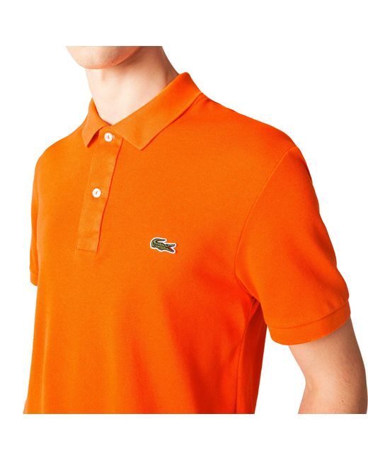 Lacoste Short Sleeved Slim Fit Polo Ph4012 in Orange for Men | Lyst