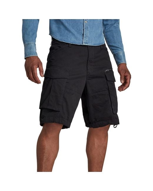 G-Star RAW Cotton Rovic Zip Relaxed Cargo Shorts in Black for Men - Save 1%  | Lyst