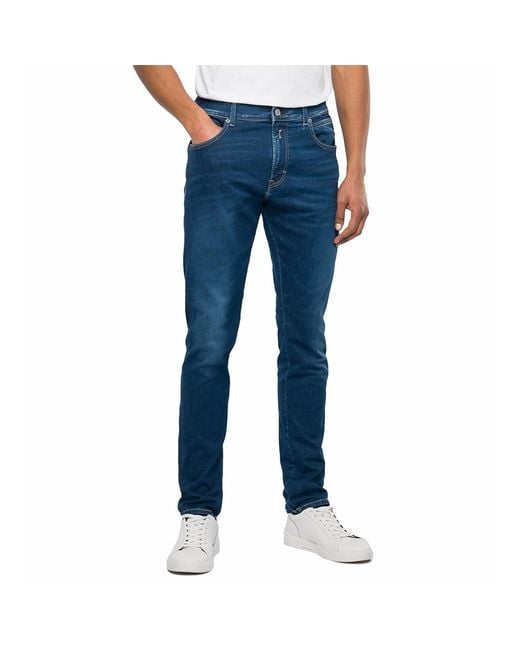 Replay Hyperflex X-lite Anbass Slim Fit Jeans in Blue for Men | Lyst UK