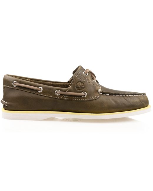 Timberland Classic Boat Shoe A 418 H Olive Full Grain in Brown for Men |  Lyst