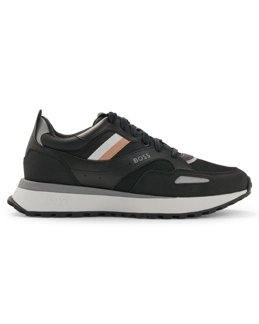 BOSS by HUGO BOSS Jonah Runner Mx Trainers in Black for Men | Lyst