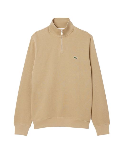 Lacoste Natural Sh1927 Quarter Zip Sweatshirt for men