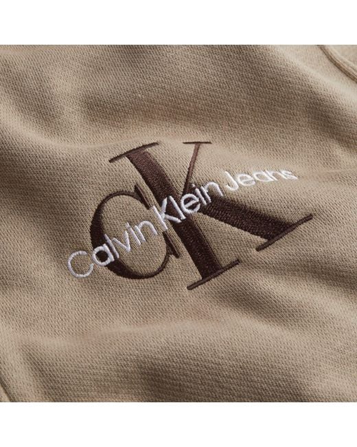Calvin Klein White Monogram Logo Quarter Zip for men