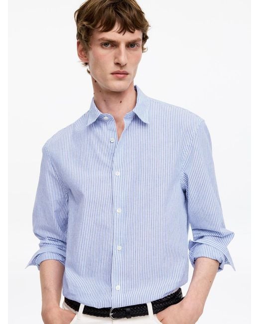 ARKET Blue Cotton Blend Shirt for men