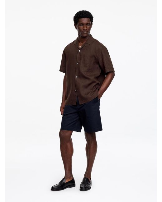 ARKET Brown Relaxed Linen Resort Shirt for men