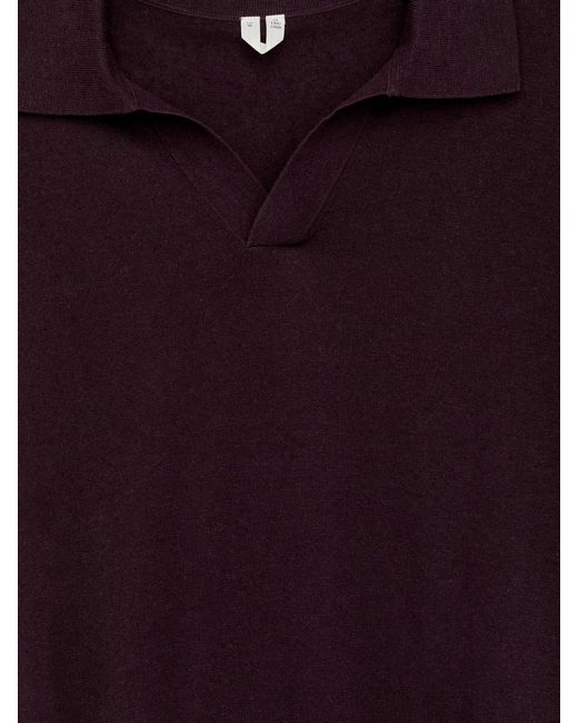 ARKET Red Cotton Linen Polo Shirt for men
