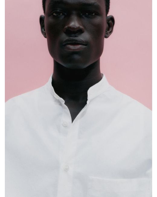 ARKET White Band-Collar Poplin Shirt for men