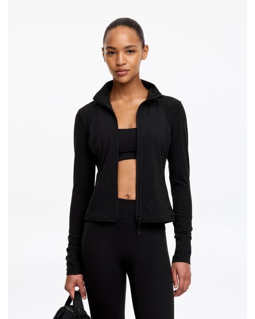 ARKET Black Soft Zip-Up Training Jacket
