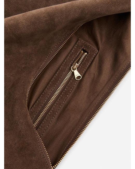 ARKET White Veloursledertasche