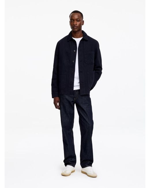 ARKET Blue Overdyed Twill Overshirt for men