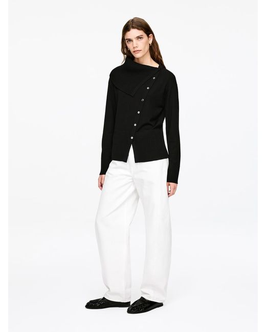ARKET Black Twisted Wool Cardigan