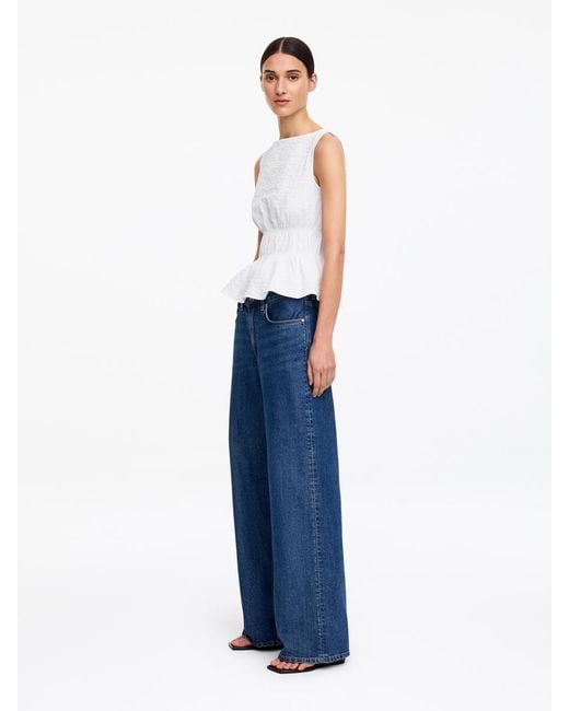 ARKET White Seersucker Smock Top