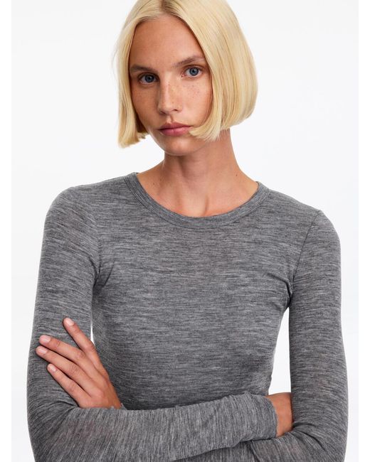 ARKET Gray Long-Sleeved Merino Top
