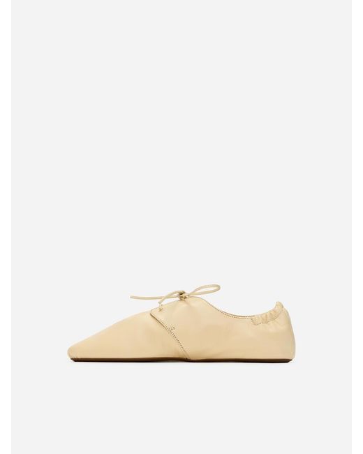 ARKET Natural Soft Leather Lace-Up Shoes