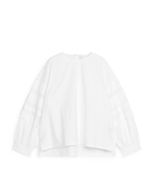 ARKET White Plissierte Bluse