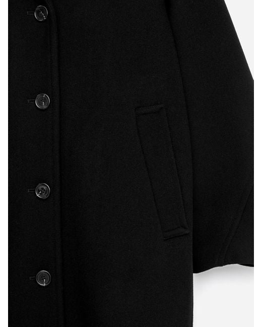 ARKET Black Oversized Wool-Blend Coat