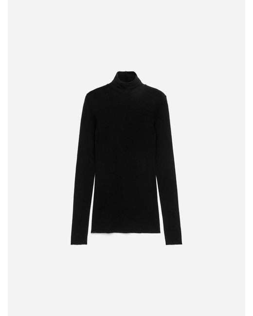 ARKET Black Roll-Neck Wool Top