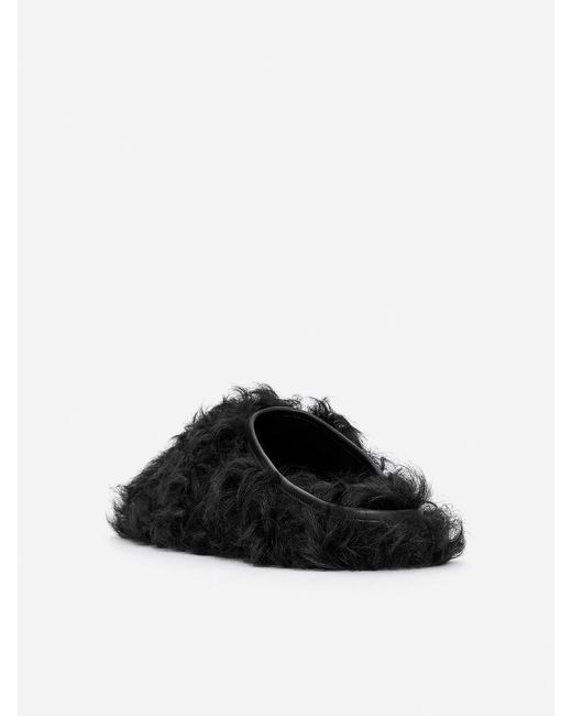 ARKET Green Shearling Mules