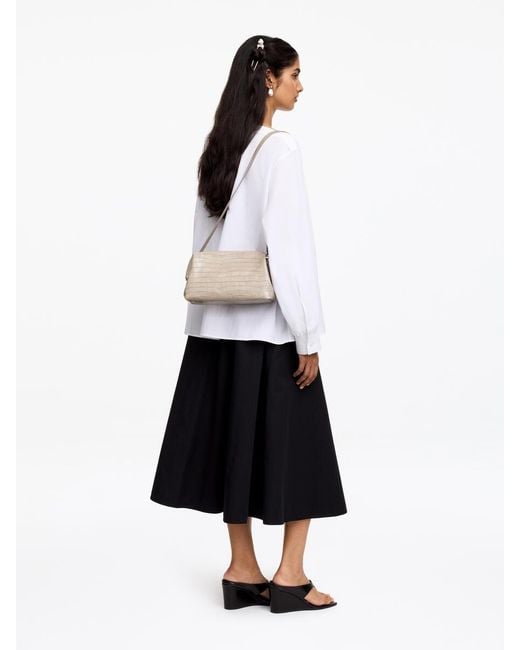 ARKET Natural Croco-Embossed Leather Clutch