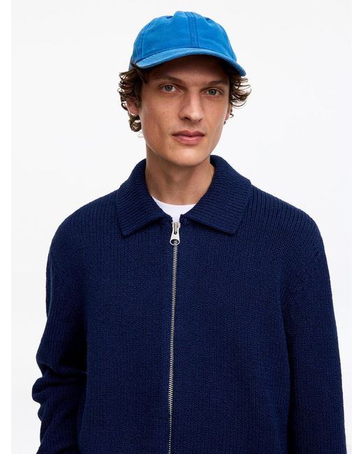 ARKET Blue Washed Cotton Canvas Cap for men