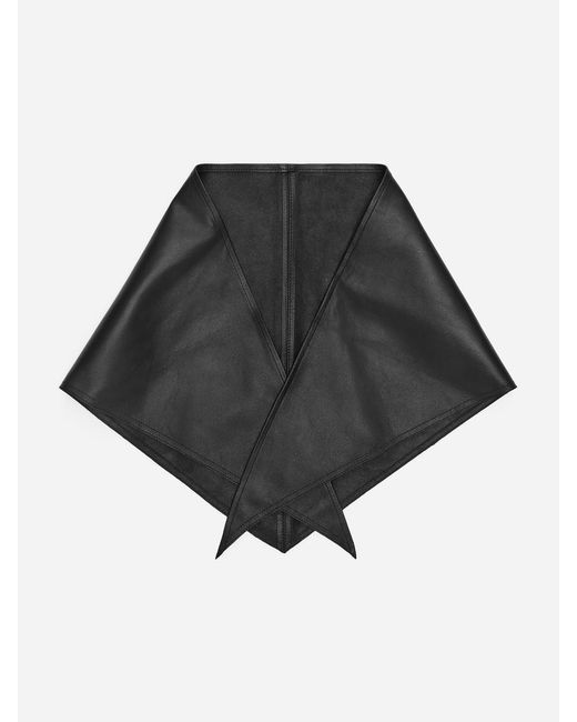 ARKET Black Leather Triangle Scarf