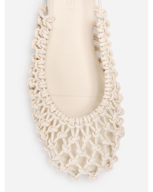 ARKET White Woven Leather Slingback Flats