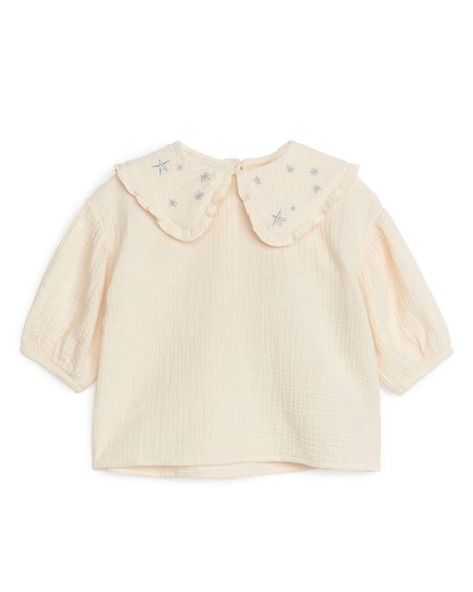 ARKET Natural Frill-collar Cheesecloth Blouse