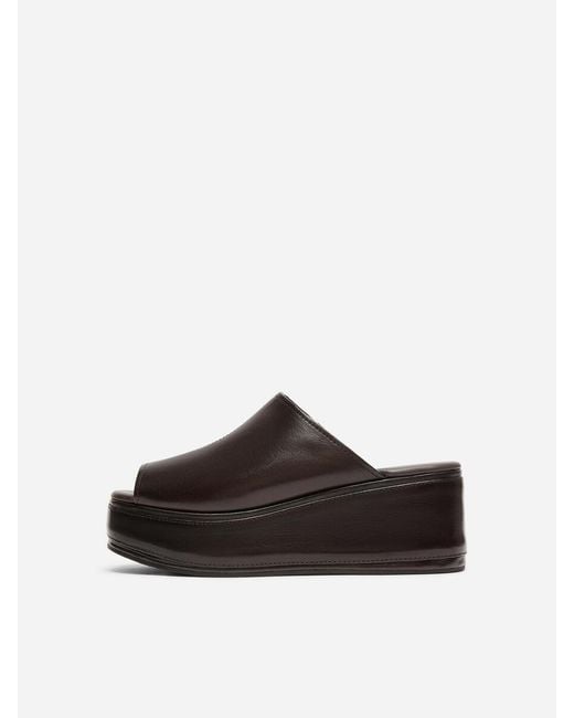 ARKET Black Leather Flatform Sandals