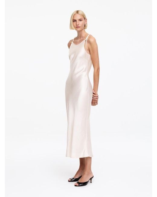 ARKET White Crushed Satin Slip Dress