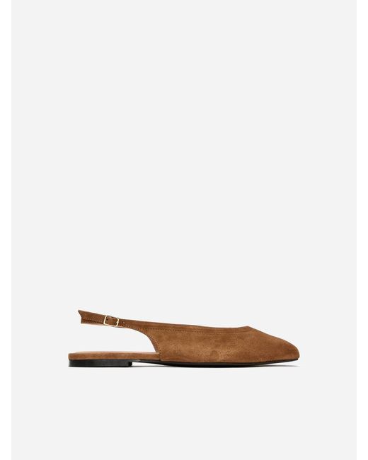 ARKET Blue Suede Slingback Flats