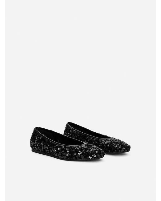 ARKET Black Sequin Ballerina Flats