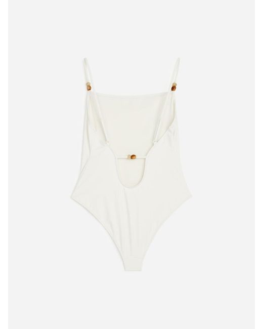 ARKET White Beaded Swimsuit