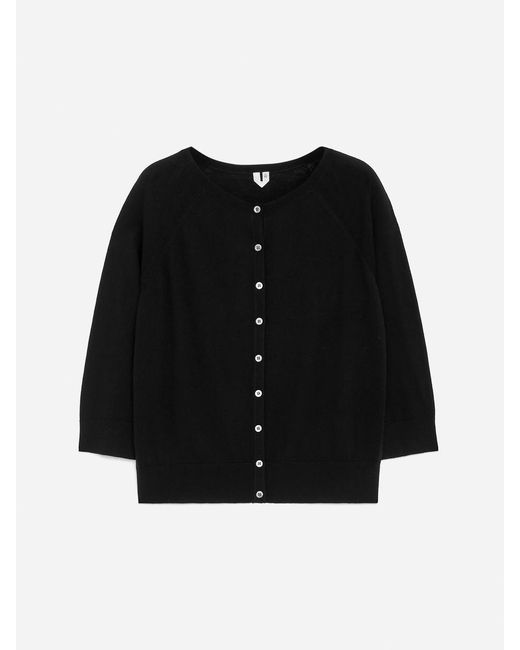 ARKET Black Merino Wool Cardigan