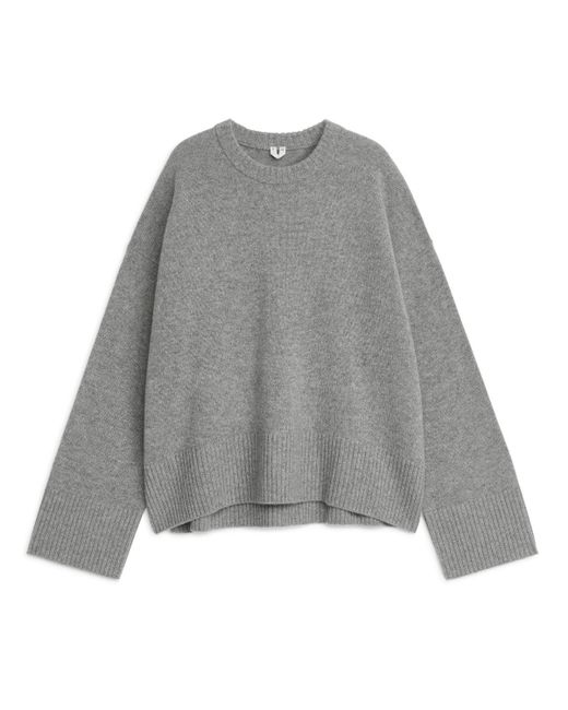 ARKET Gray Relaxed Cashmere-wool Jumper