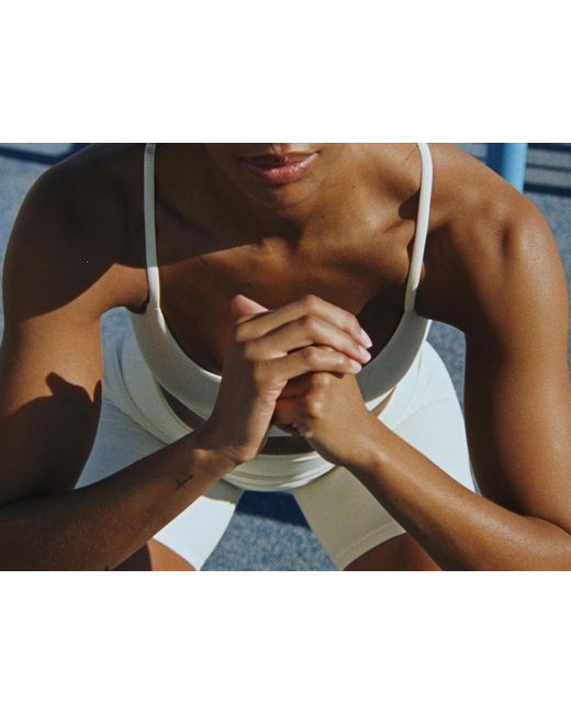 ARKET White Soft Stretch Sports Bra