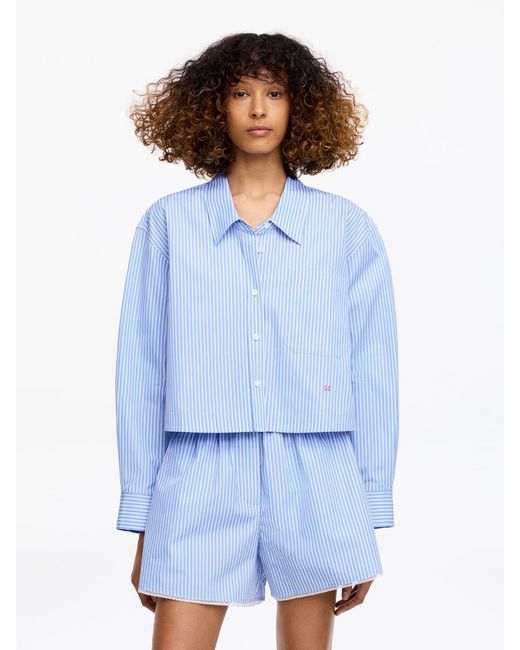 ARKET Blue And Laila Gohar Cropped Shirt