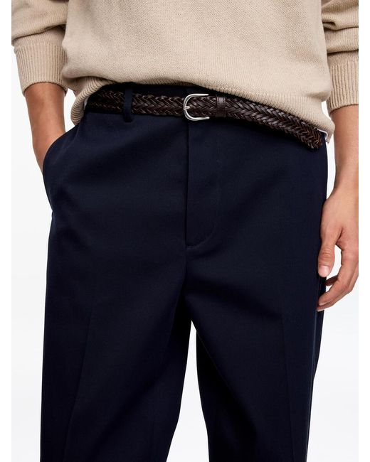 ARKET White Wide Dressed Cotton Trousers for men