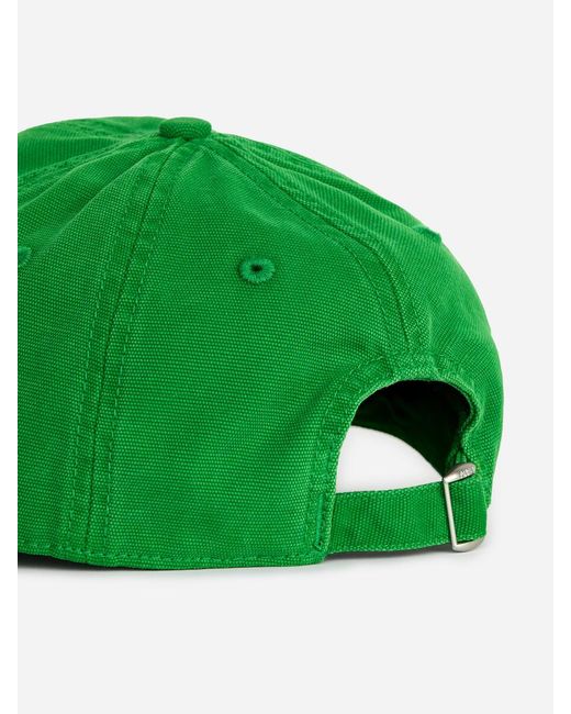 ARKET Green Washed Cotton Canvas Cap for men